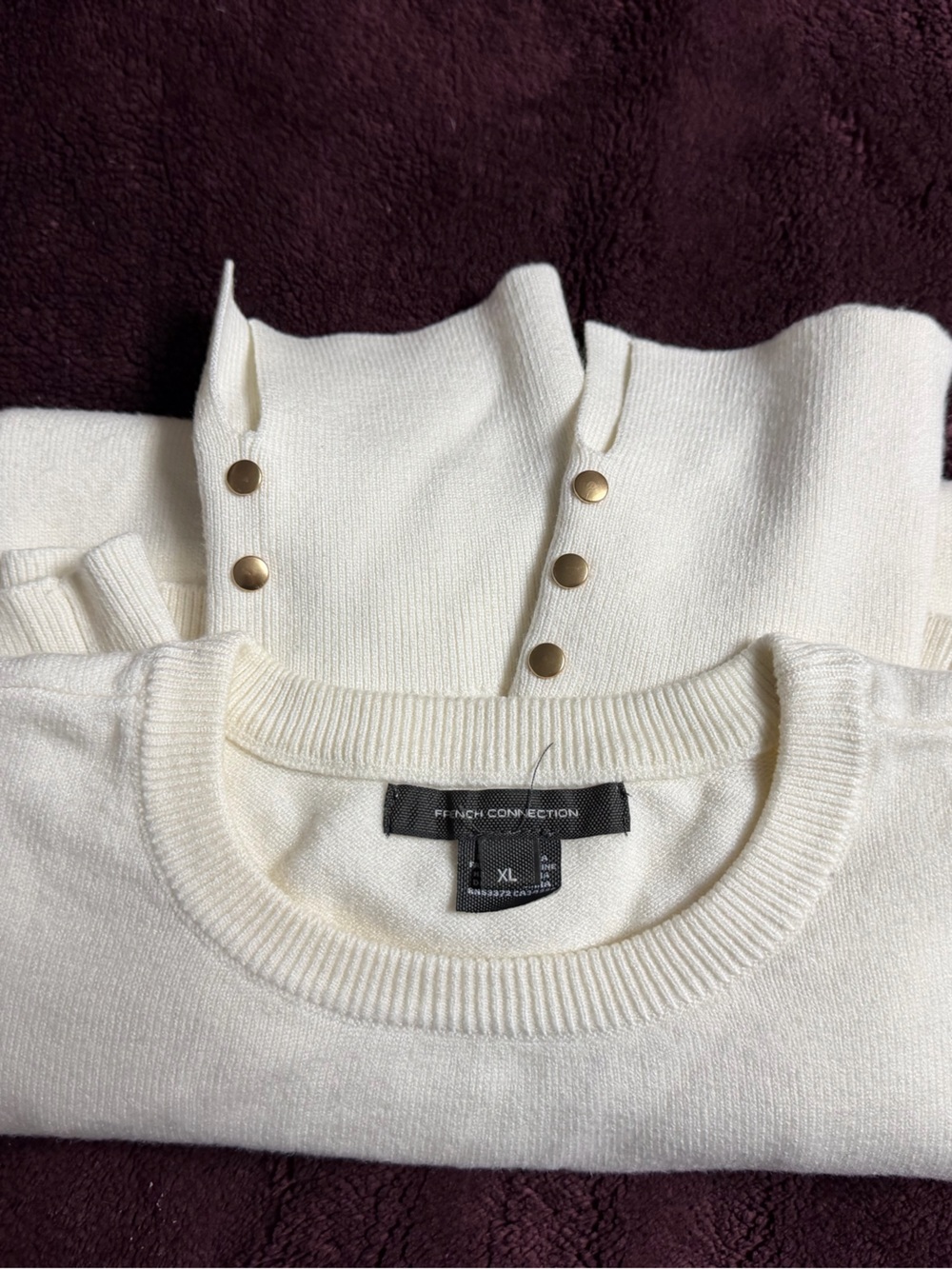 French Connection Ivory Crewneck Sweater